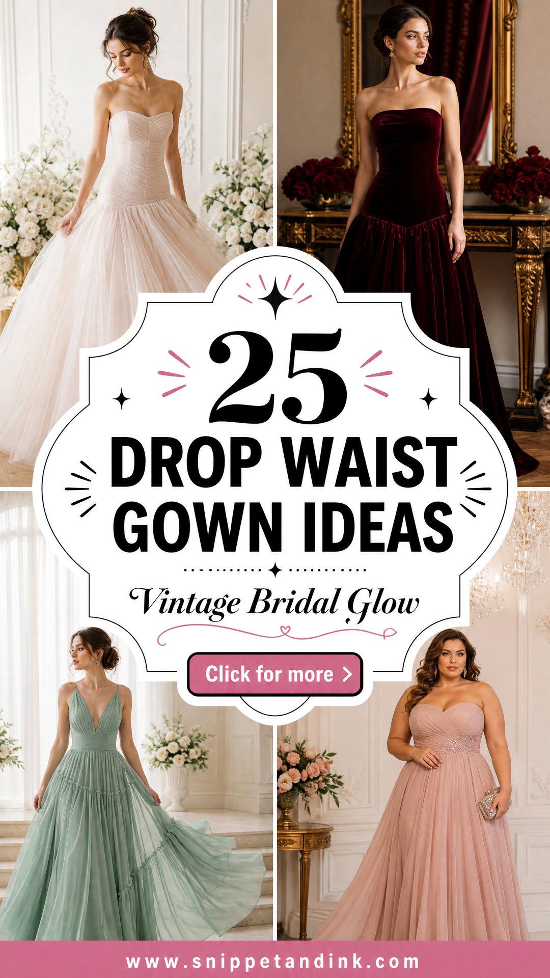 25 Drop Waist Gown Ideas for Vintage-Loving Brides Today - 25 Drop Waist Gown Ideas for Vintage-Loving Brides Today