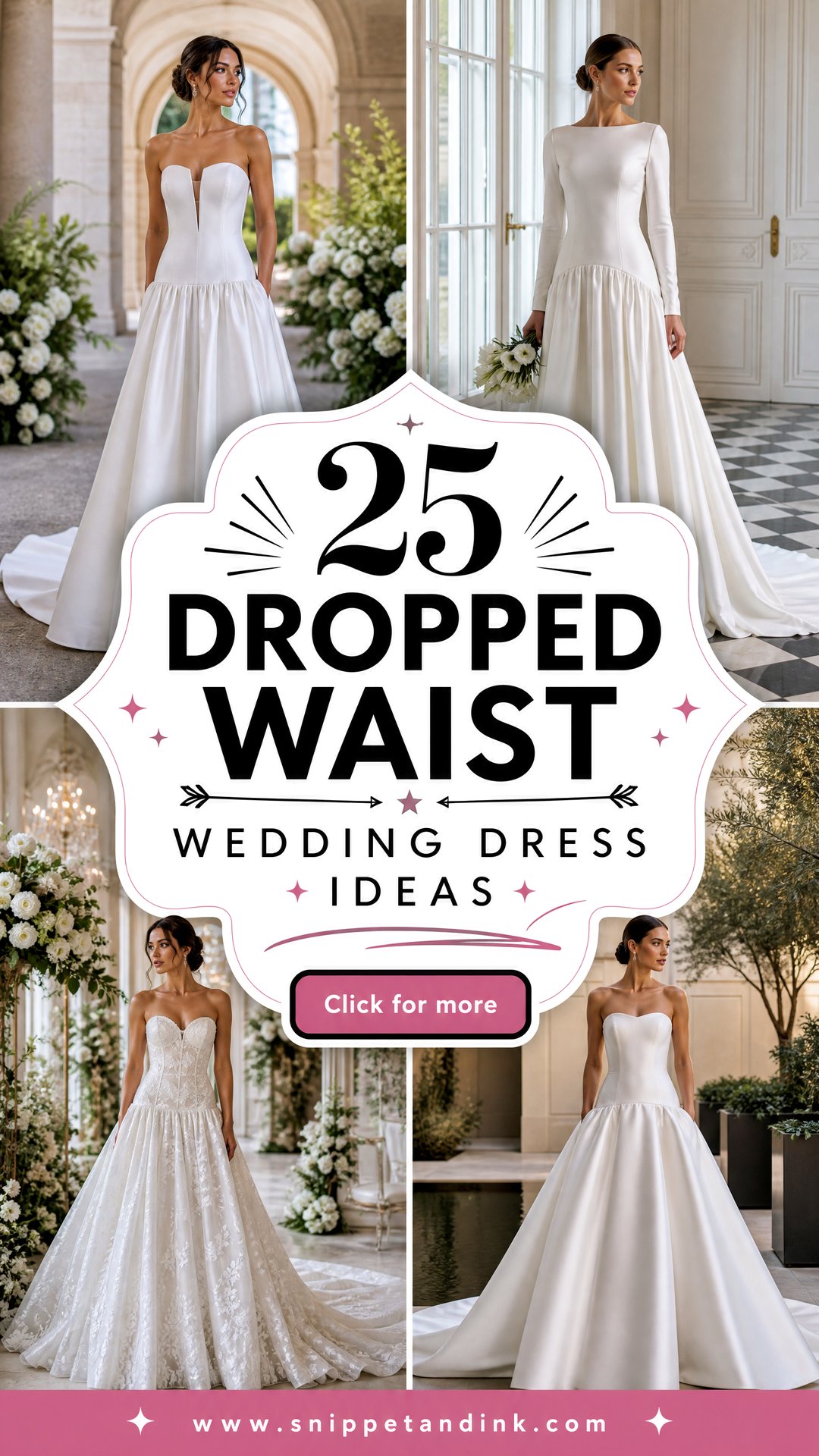 25 Dropped Waist Wedding Dress Ideas for Modern Brides Now - 25 Dropped Waist Wedding Dress Ideas for Modern Brides Now