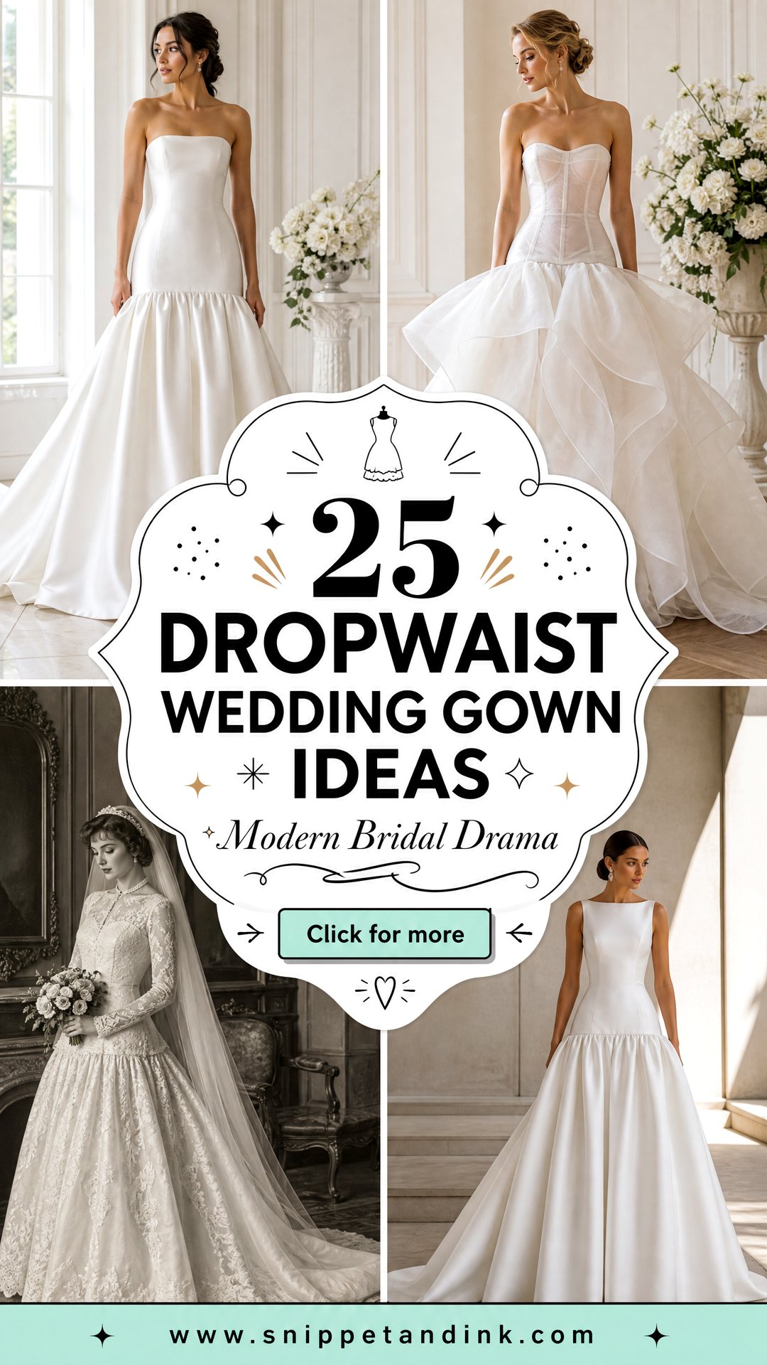 25 Dropwaist Wedding Gown Ideas for Modern Brides Now - 25 Dropwaist Wedding Gown Ideas for Modern Brides Now
