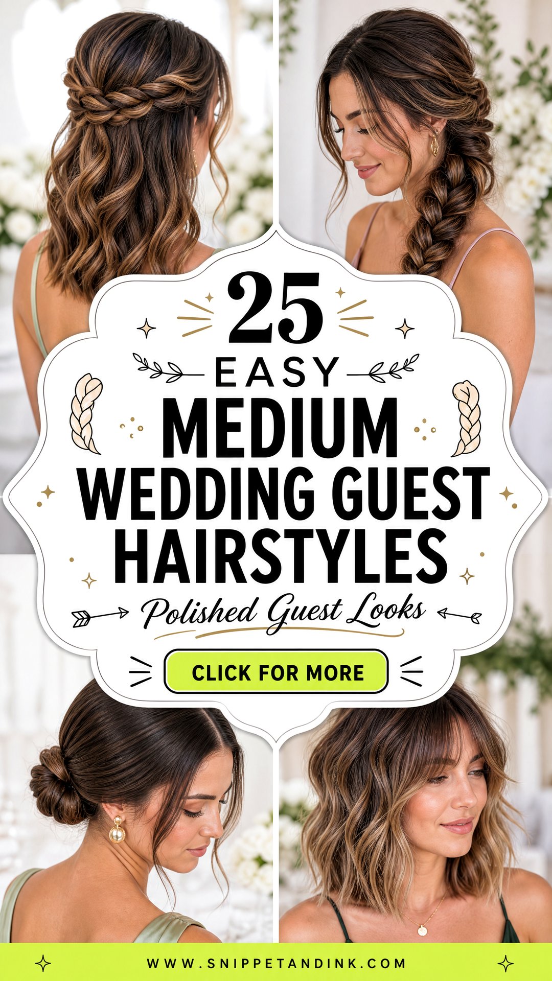 25 Easy Medium Wedding Guest Hairstyles for Polished Looks - 25 Easy Medium Wedding Guest Hairstyles for Polished Looks