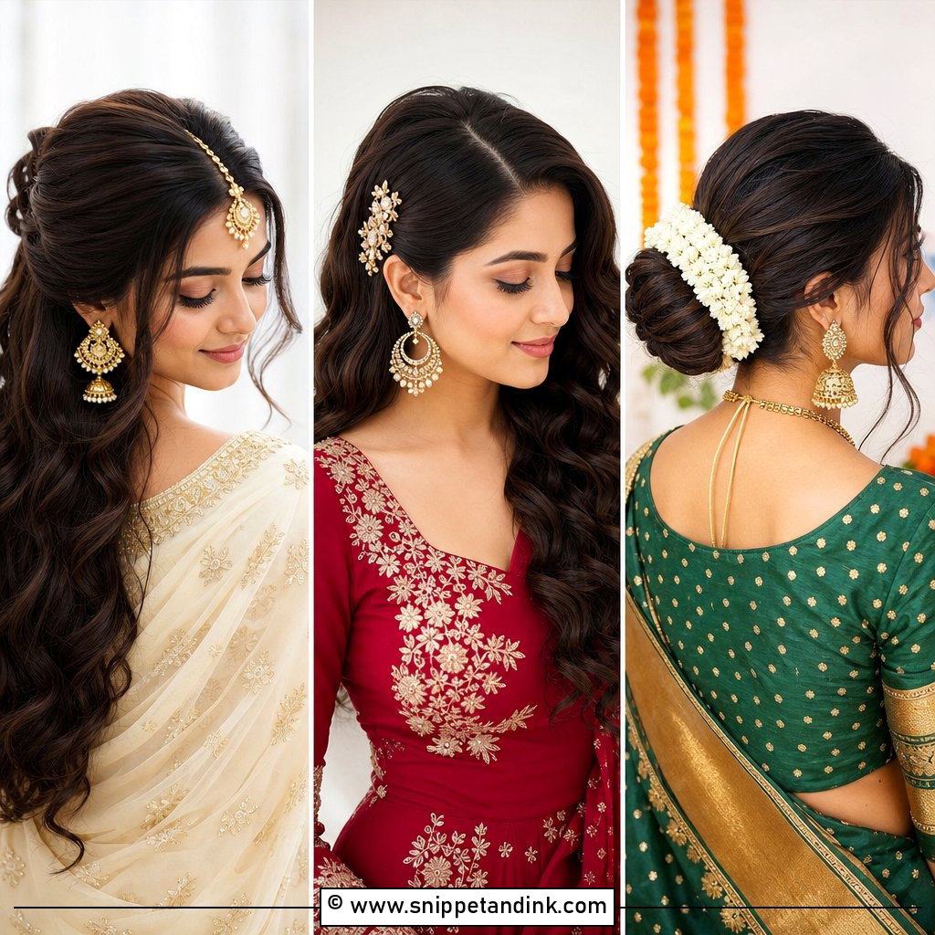 25 Easy Simple Medium Length Hair Hairstyles for Indian Weddings