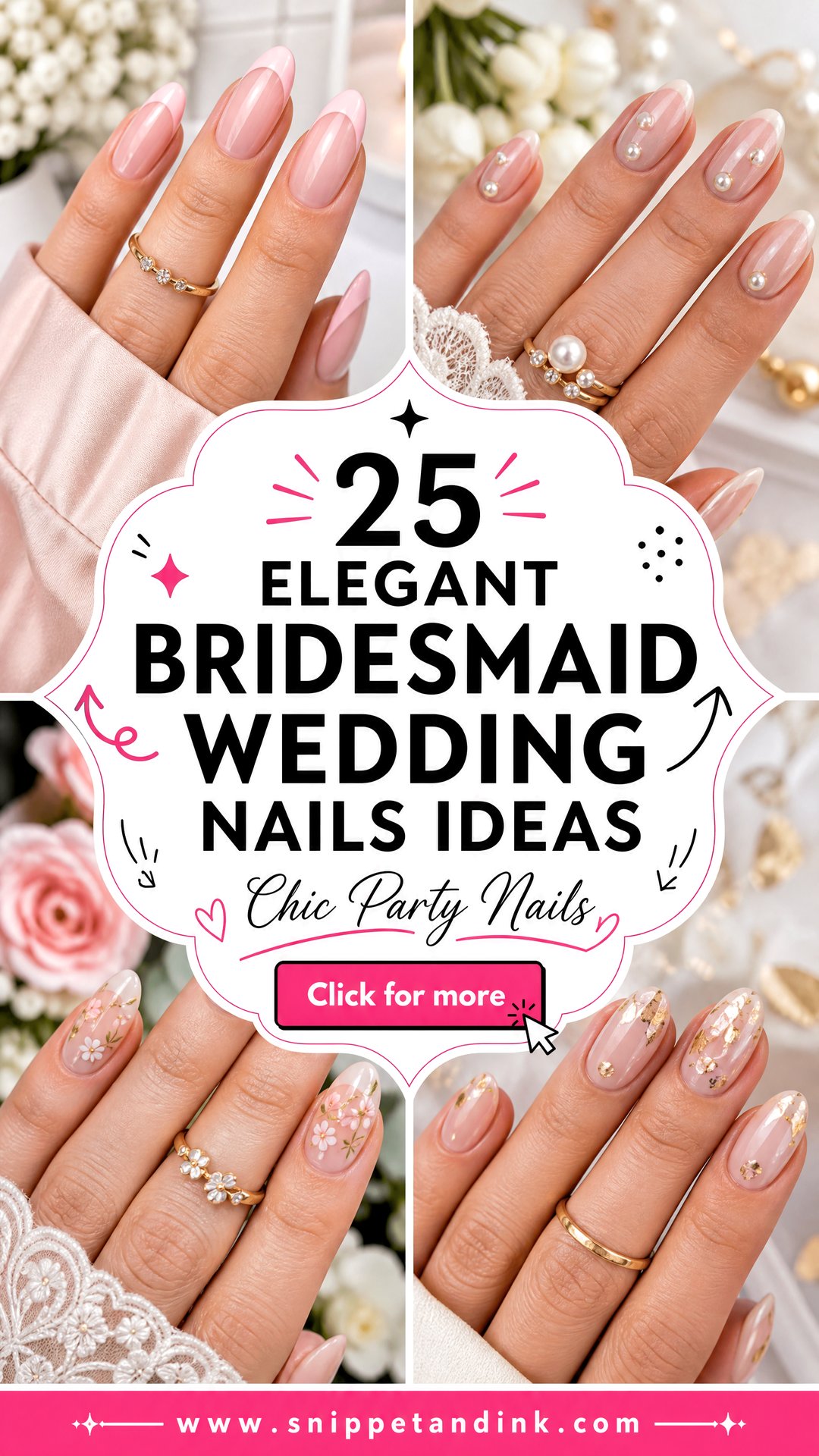 25 Elegant Bridesmaid Wedding Nails for a Chic Party Look - 25 Elegant Bridesmaid Wedding Nails for a Chic Party Look