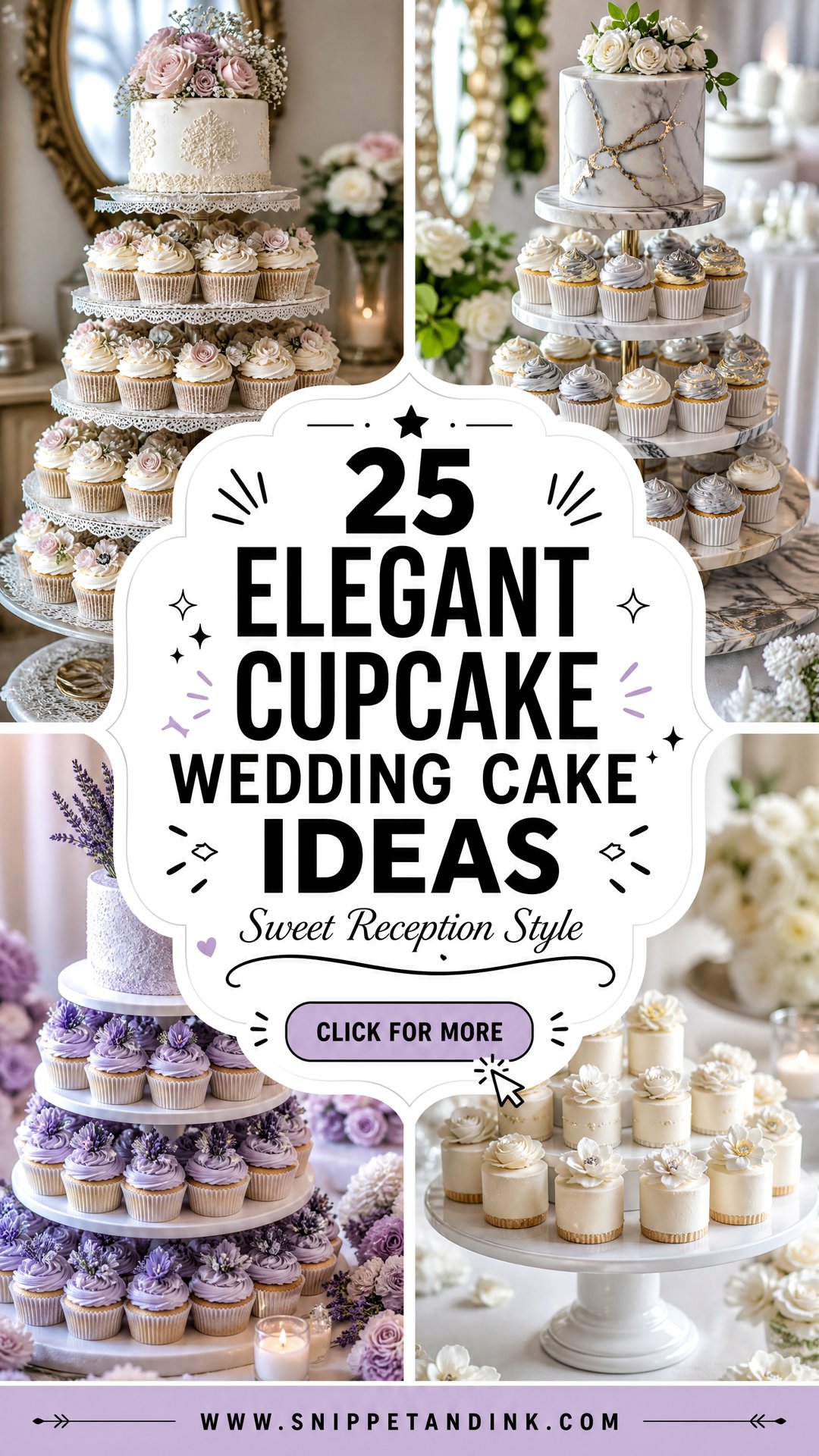 25 Elegant Cupcake Wedding Cake Ideas for Sweet Receptions - 25 Elegant Cupcake Wedding Cake Ideas for Sweet Receptions