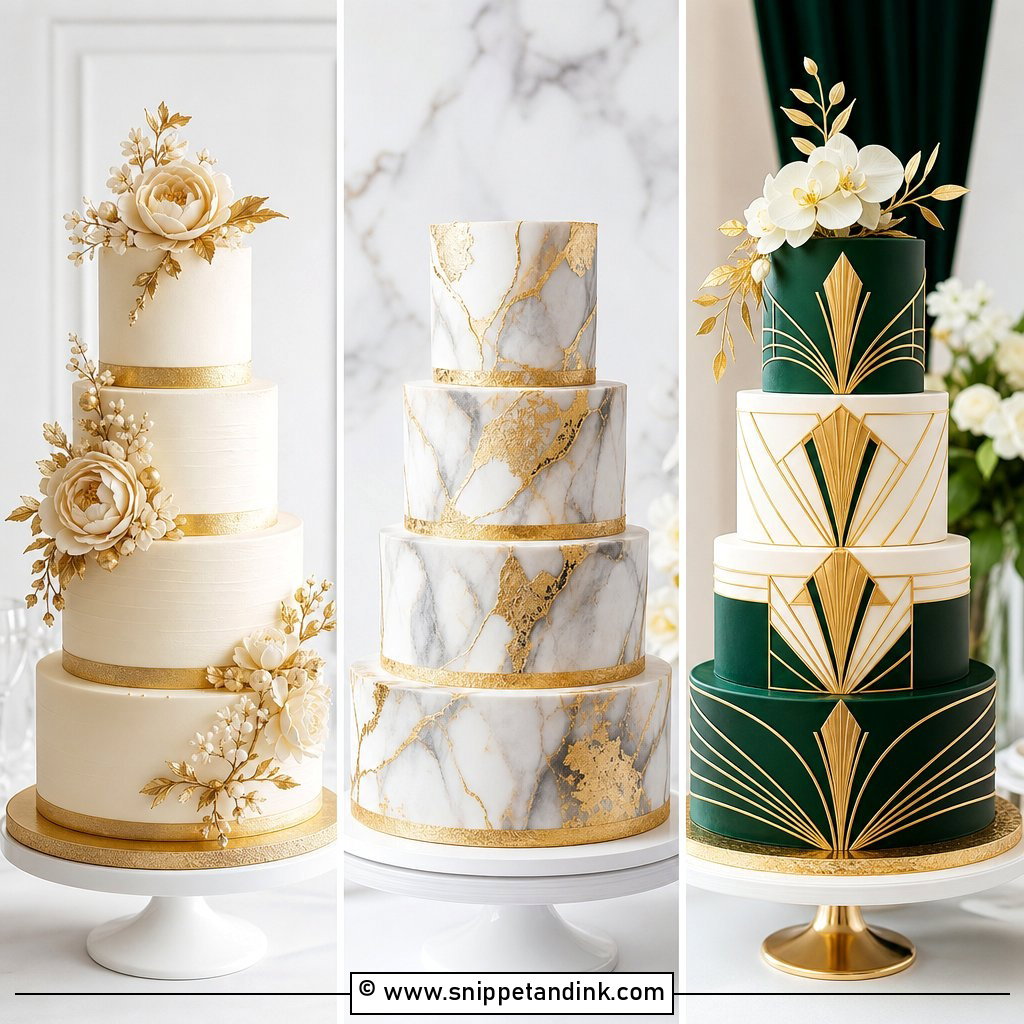 25 Elegant Gold 4 Tier Wedding Cake Ideas for Luxe Receptions