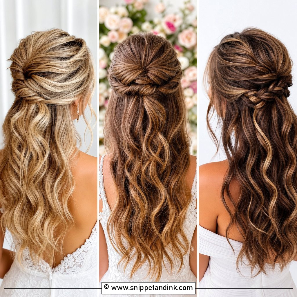 25 Elegant Half-Up Half-Down Wedding Hairstyles for Brides