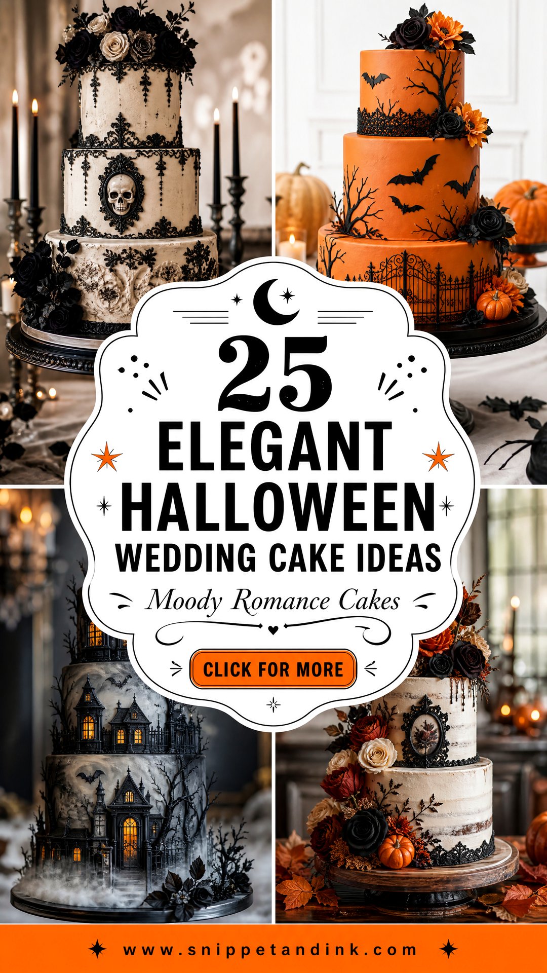 25 Elegant Halloween Wedding Cake Ideas for Moody Romance - 25 Elegant Halloween Wedding Cake Ideas for Moody Romance