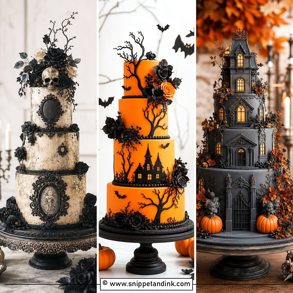 25 Elegant Halloween Wedding Cake Ideas for Moody Romance