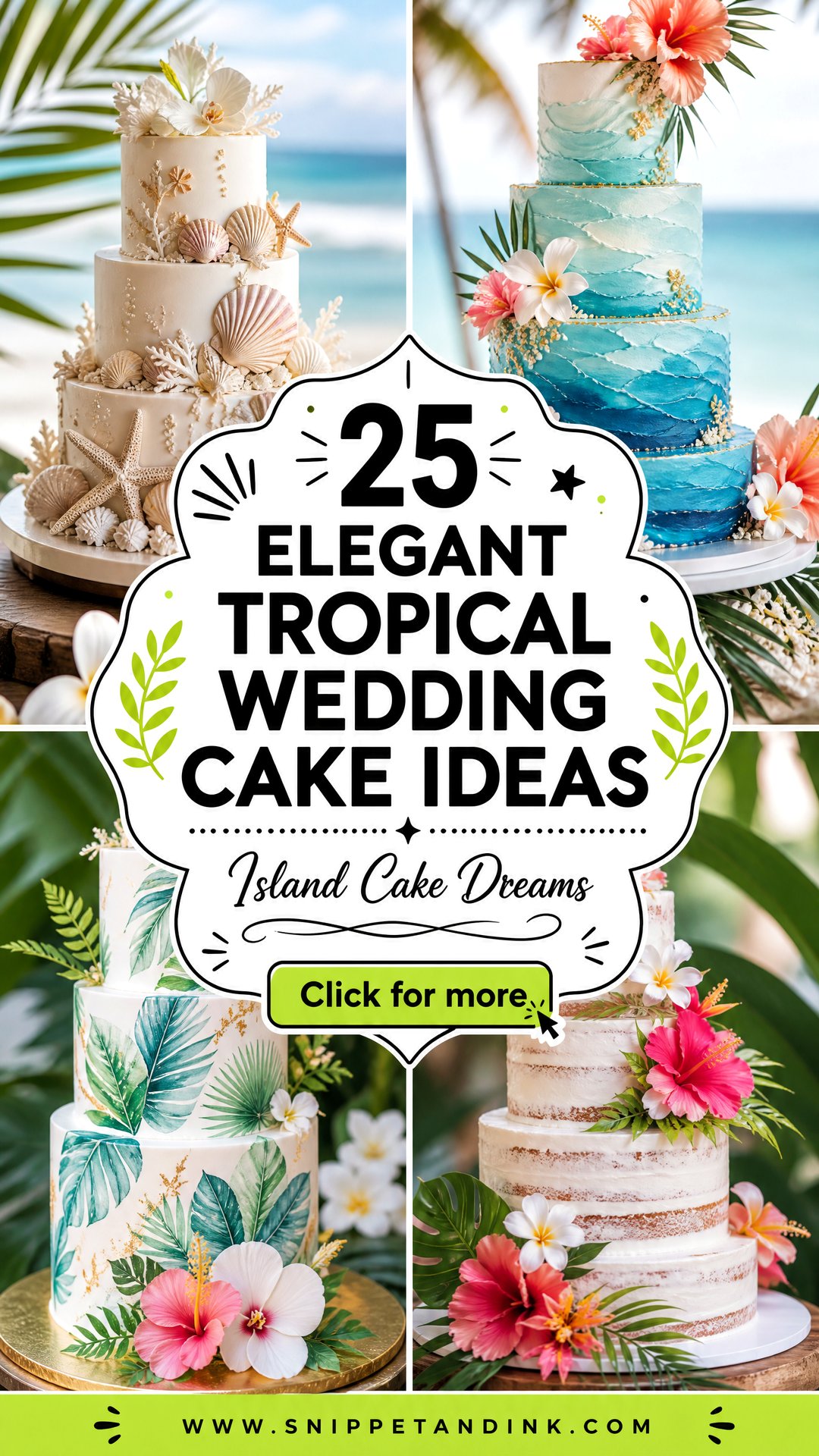 25 Elegant Tropical Wedding Cake Ideas for Island Brides - 25 Elegant Tropical Wedding Cake Ideas for Island Brides