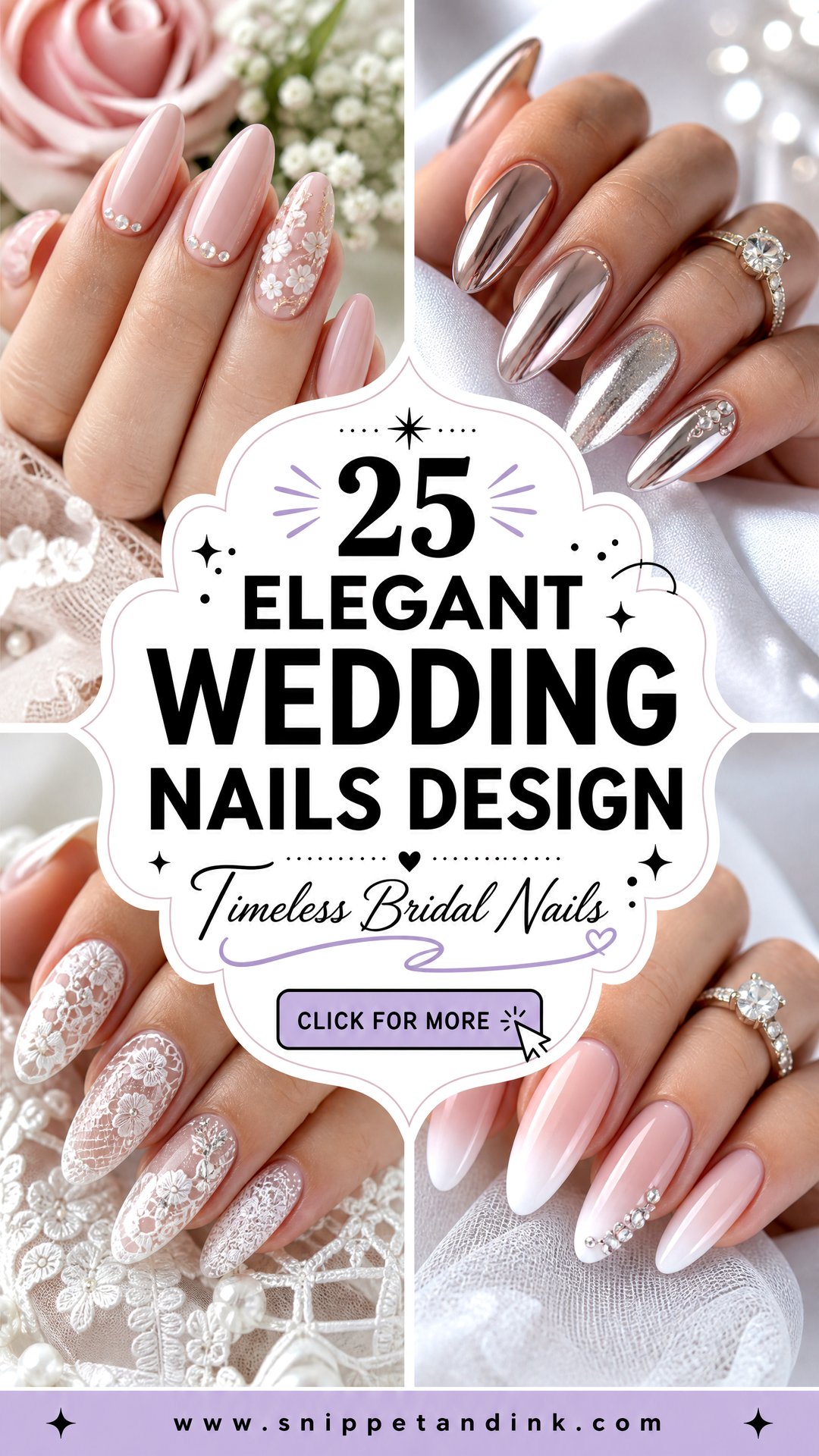 25 Elegant Wedding Nails Design for a Timeless Bridal Look - 25 Elegant Wedding Nails Design for a Timeless Bridal Look