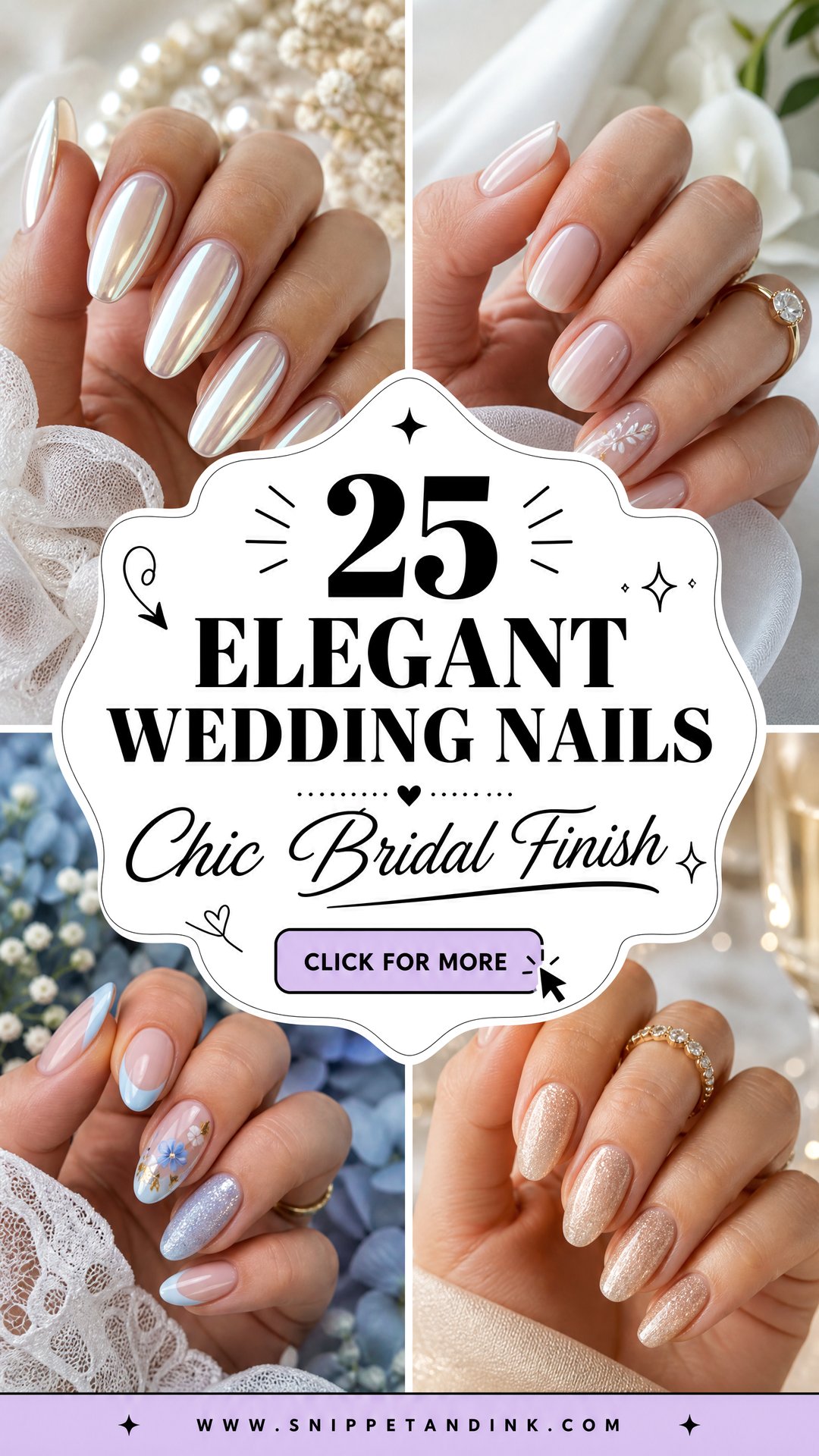 25 Elegant Wedding Nails for a Chic Timeless Bridal Look - 25 Elegant Wedding Nails for a Chic, Timeless Bridal Look