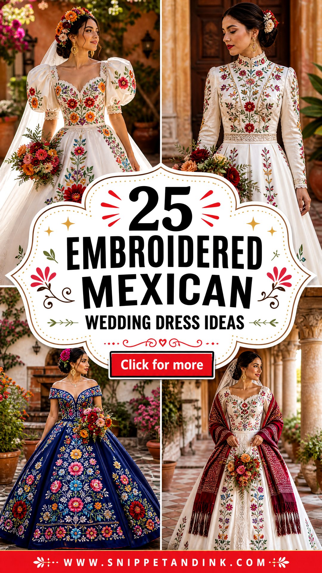25 Embroidered Mexican Wedding Dress Ideas for Cultural Flair - 25 Embroidered Mexican Wedding Dress Ideas for Cultural Flair