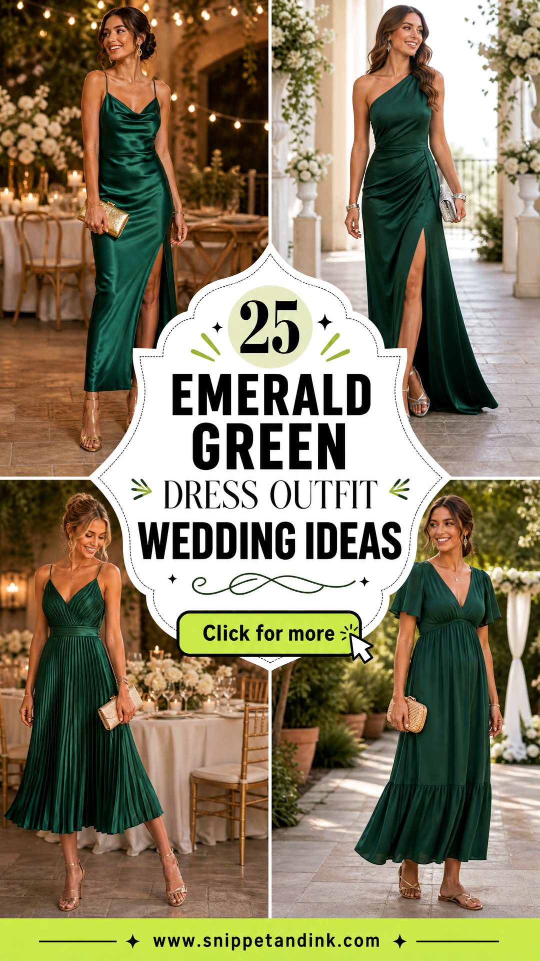 25 Emerald Green Dress Outfit Wedding Ideas for Chic Guests - 25 Emerald Green Dress Outfit Wedding Ideas for Chic Guests