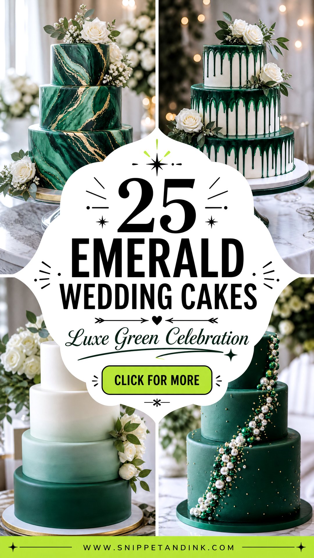 25 Emerald Wedding Cakes for a Luxe Green Celebration Look - 25 Emerald Wedding Cakes for a Luxe Green Celebration Look