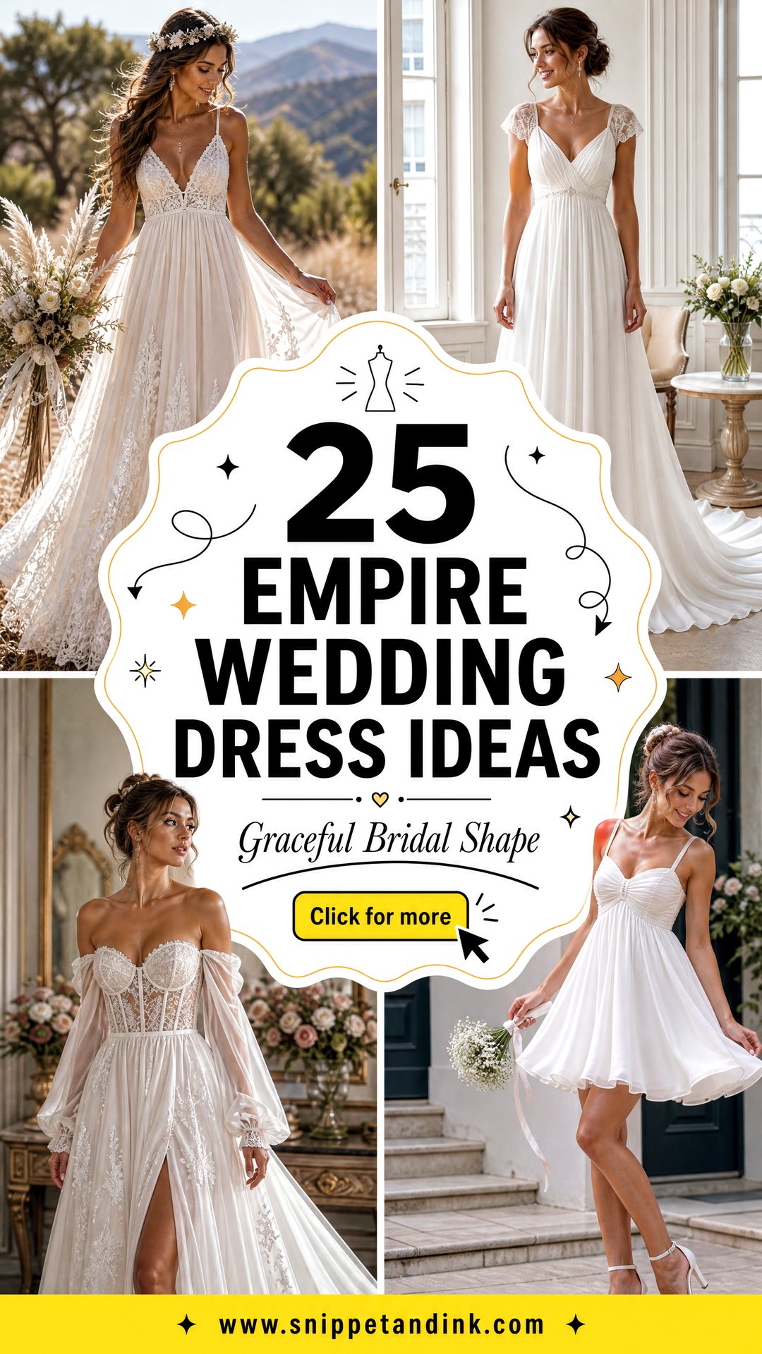 25 Empire Wedding Dress Ideas for Graceful Bridal Style - 25 Empire Wedding Dress Ideas for Graceful Bridal Style