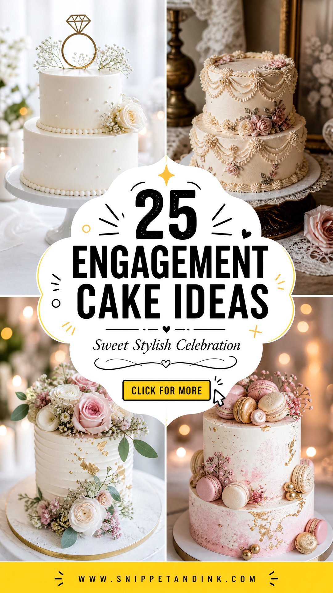 25 Engagement Cake Ideas for a Sweet Stylish Celebration - 25 Engagement Cake Ideas for a Sweet, Stylish Celebration