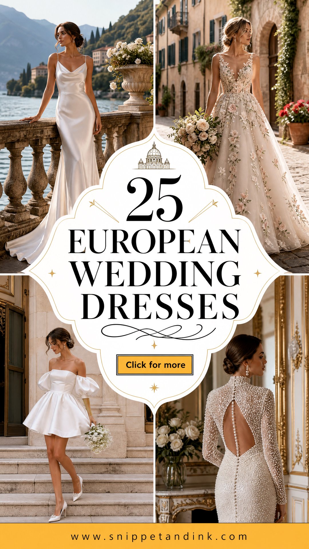 25 European Wedding Dresses for a Chic Timeless Bridal Look - 25 European Wedding Dresses for a Chic, Timeless Bridal Look