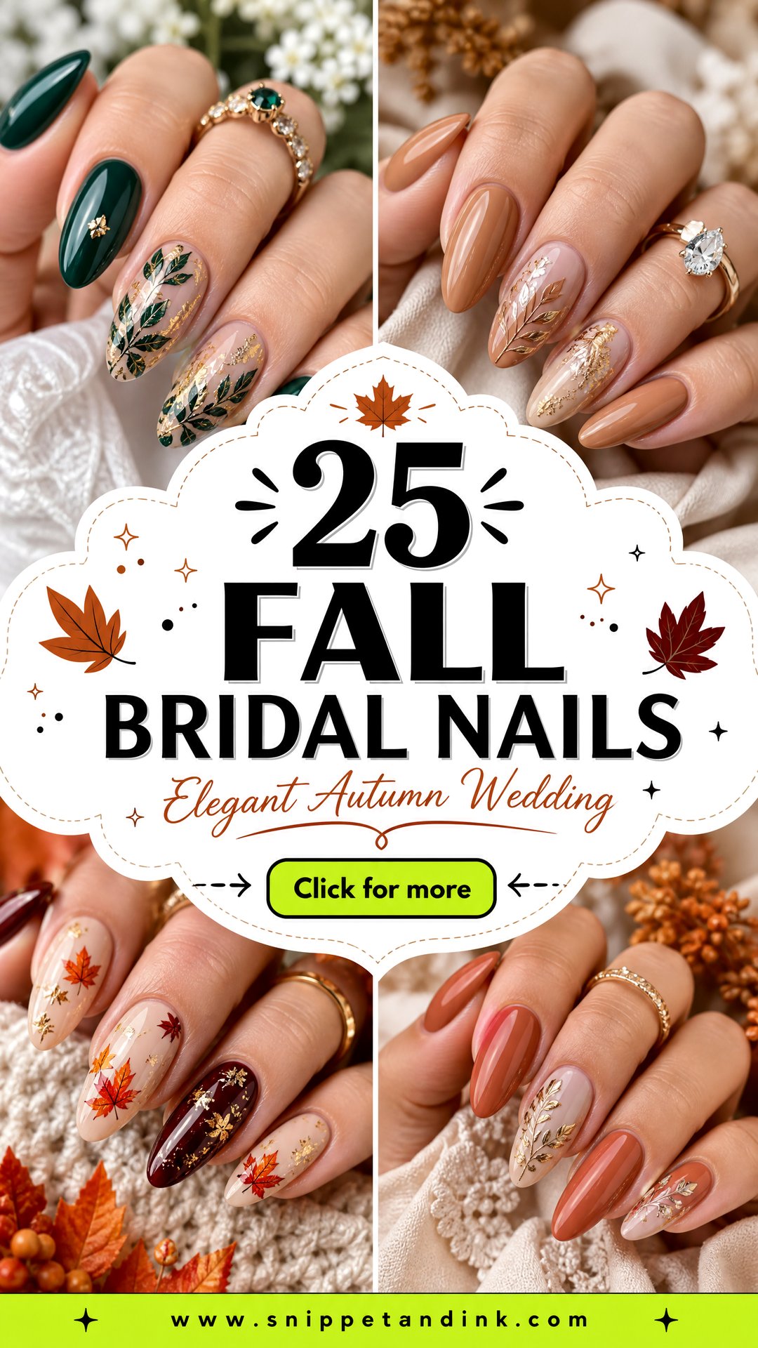 25 Fall Bridal Nails for a Cozy Elegant Autumn Wedding - 25 Fall Bridal Nails for a Cozy, Elegant Autumn Wedding