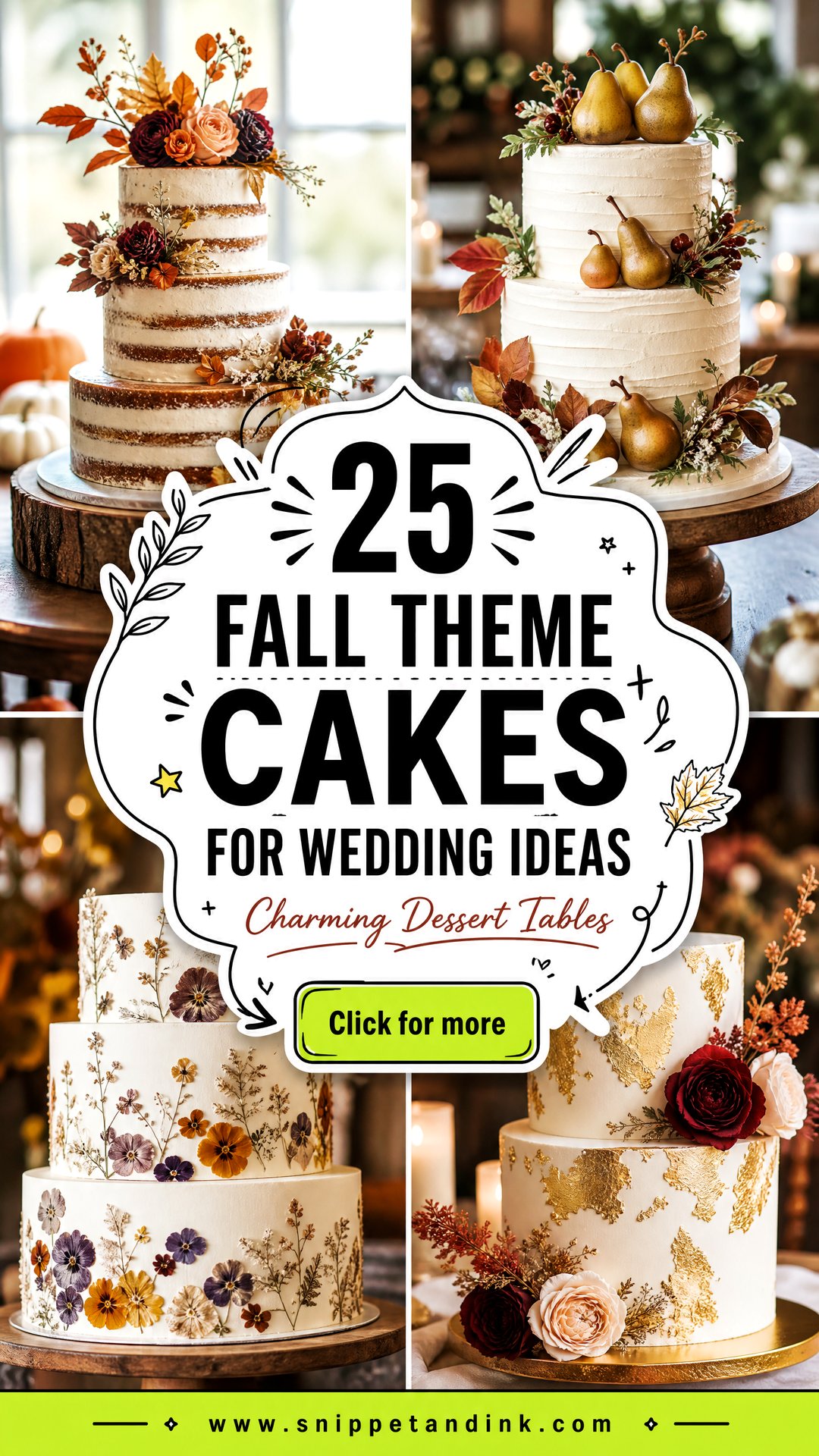 25 Fall Theme Cakes for Wedding Dessert Tables With Charm - 25 Fall Theme Cakes for Wedding Dessert Tables With Charm