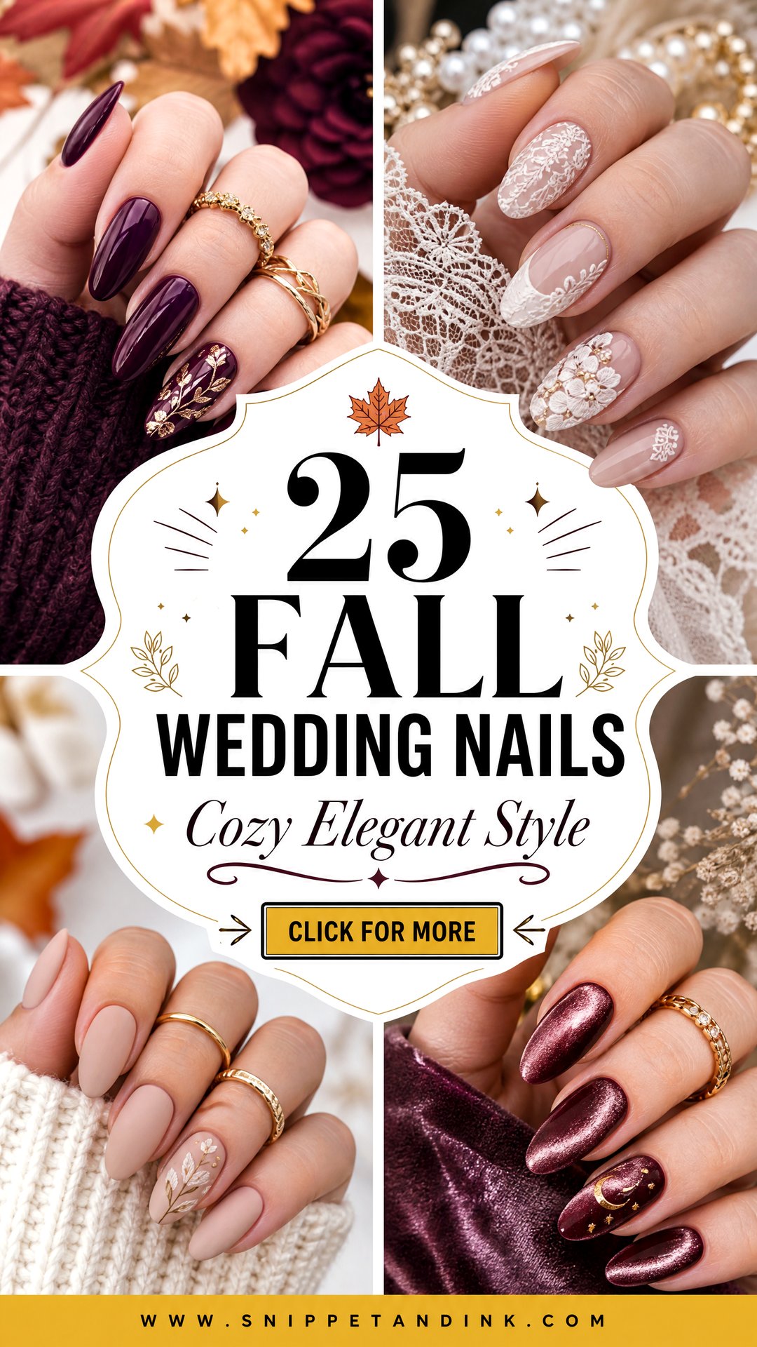 25 Fall Wedding Nails for Bride With Cozy Elegant Style - 25 Fall Wedding Nails for Bride With Cozy Elegant Style