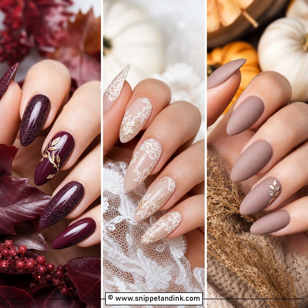 25 Fall Wedding Nails for Bride With Cozy Elegant Style