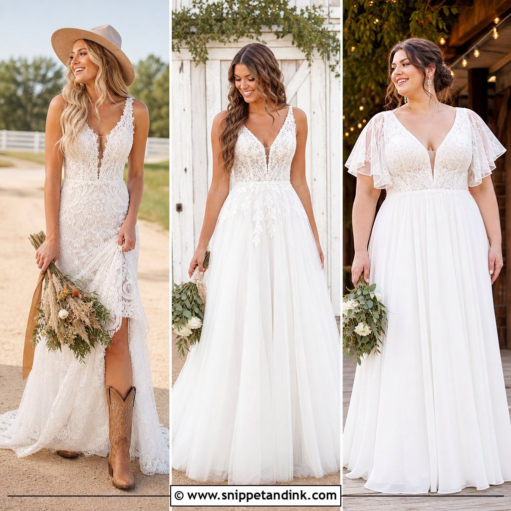 25 Farmhouse Wedding Dress Ideas for a Romantic Rustic Look