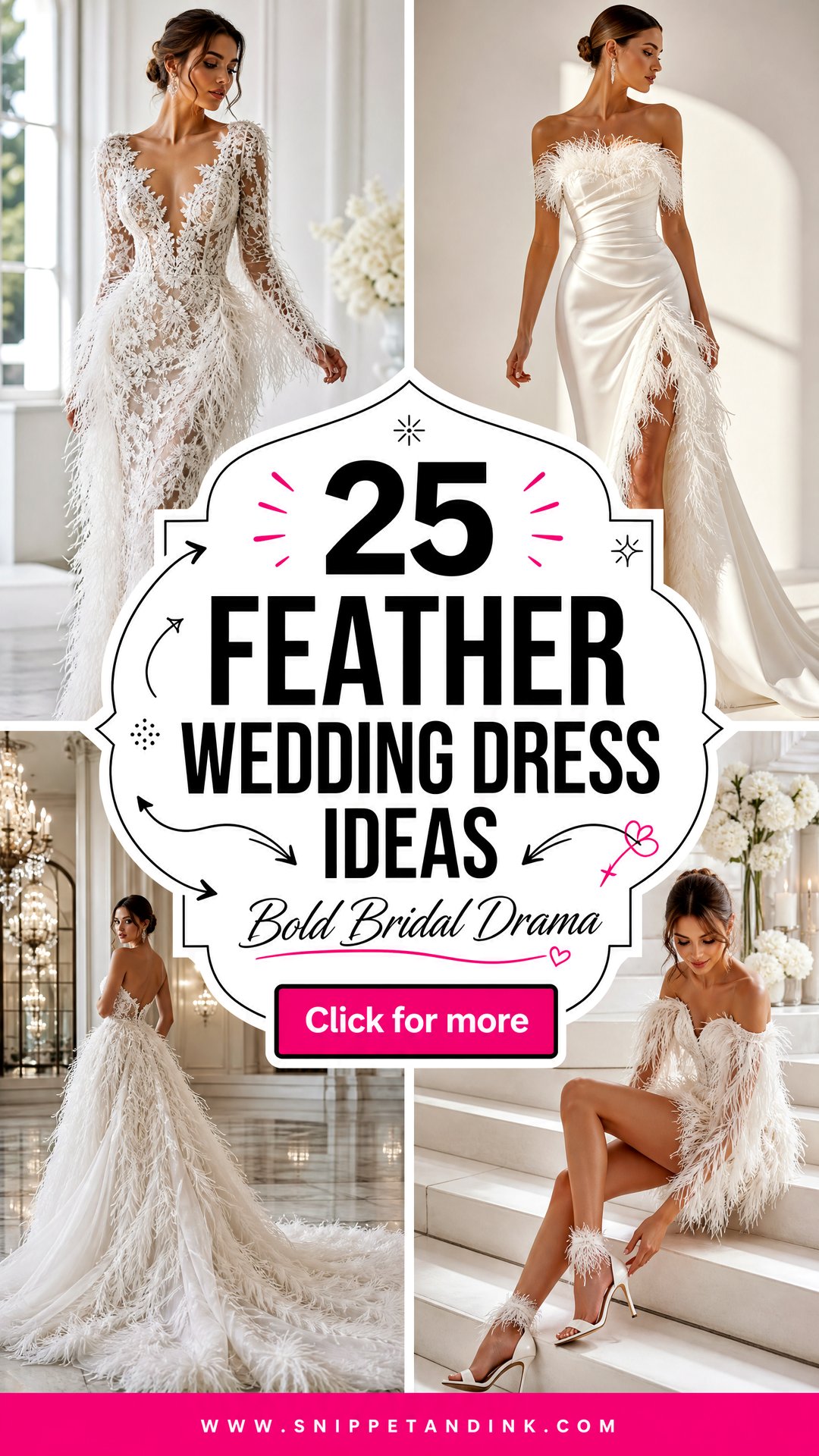 25 Feather Wedding Dress Ideas for Bold Bridal Drama - 25 Feather Wedding Dress Ideas for Bold Bridal Drama