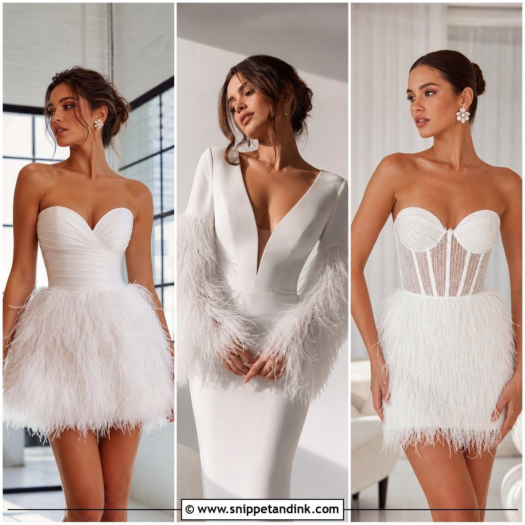 25 Feather Wedding Dress Ideas