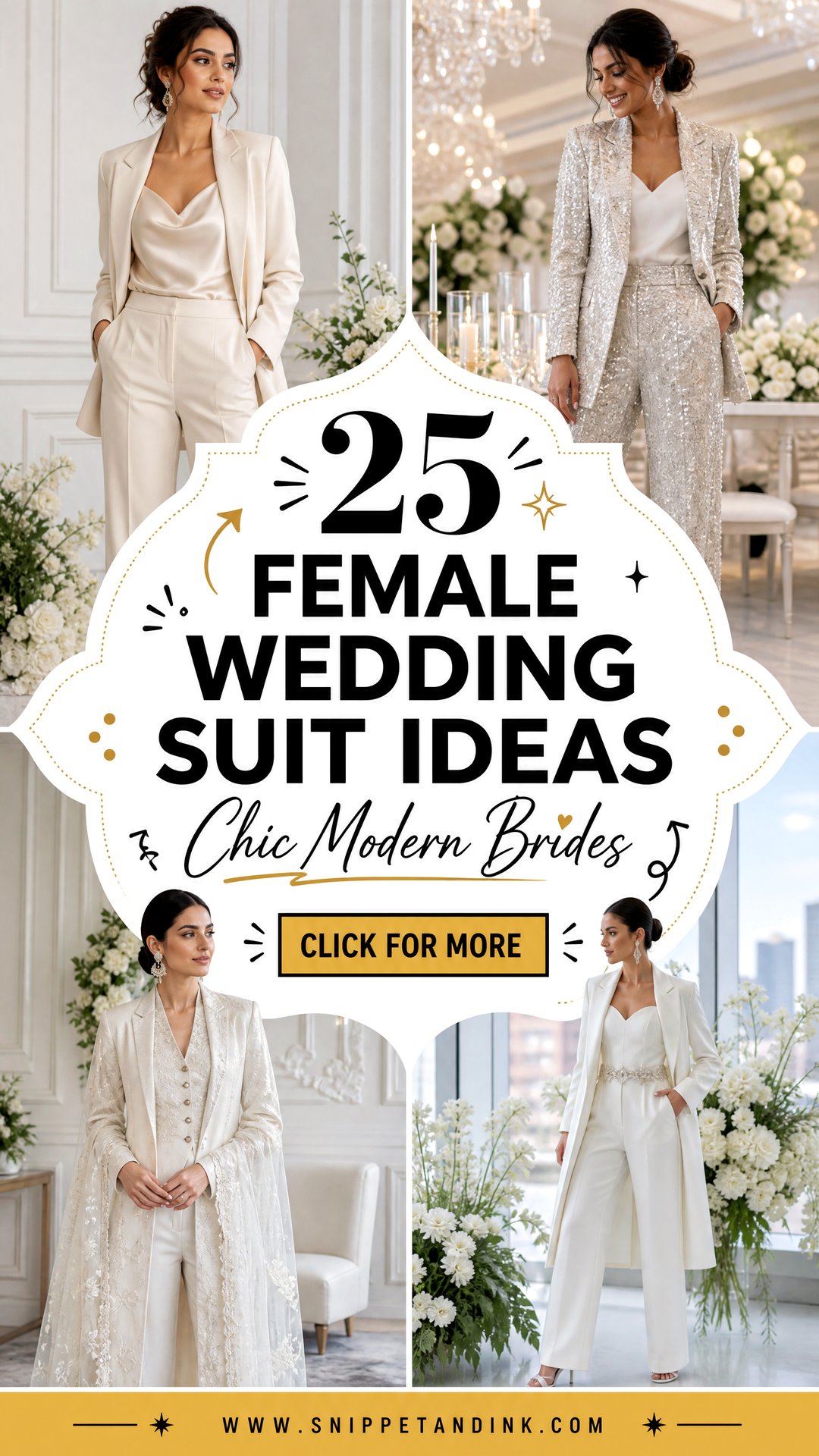 25 Female Wedding Suit Ideas for Chic Modern Brides Today - 25 Female Wedding Suit Ideas for Chic Modern Brides Today