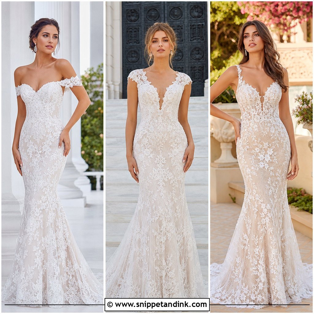25 Fitted Lace Wedding Dress Ideas for a Sleek Bridal Look