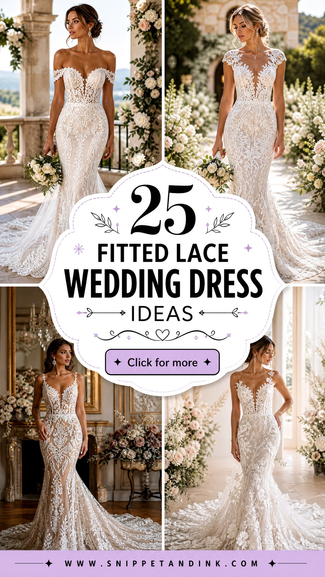 25 Fitted Lace Wedding Dress Ideas for a Sleek Bridal Look - 25 Fitted Lace Wedding Dress Ideas for a Sleek Bridal Look