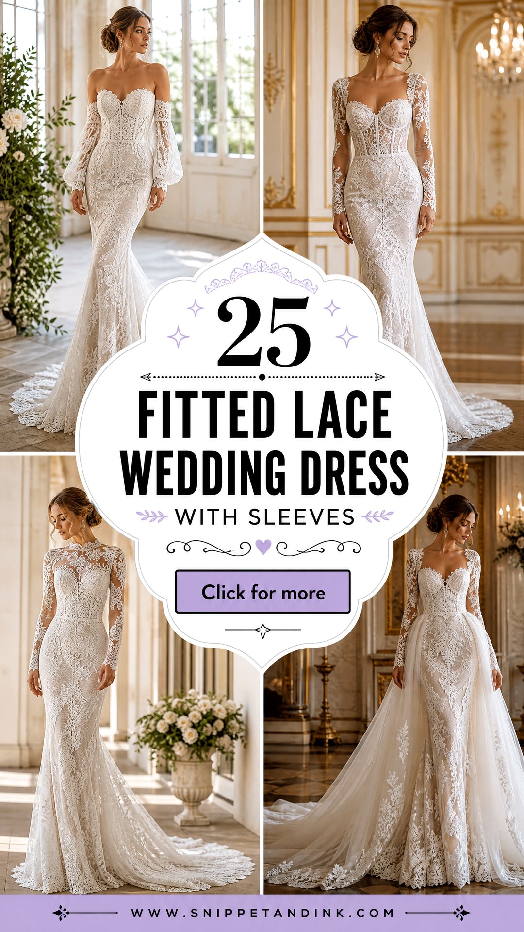 25 Fitted Lace Wedding Dress with Sleeves for Elegant Brides - 25 Fitted Lace Wedding Dress with Sleeves for Elegant Brides