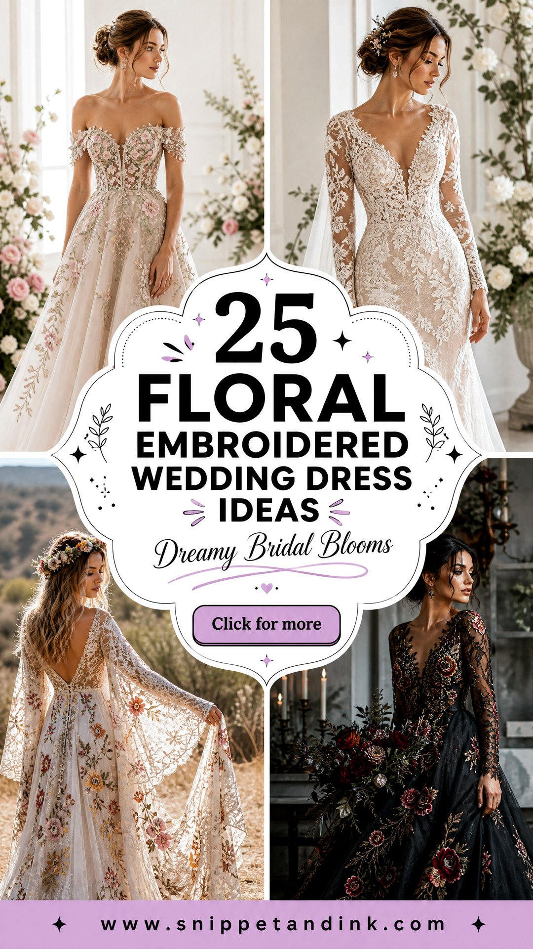 25 Floral Embroidered Wedding Dress Ideas for Dreamy Brides - 25 Floral Embroidered Wedding Dress Ideas for Dreamy Brides