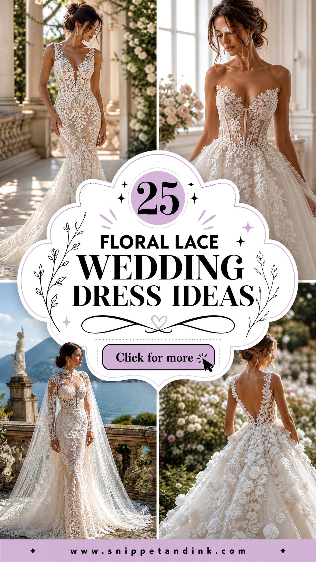 25 Floral Lace Wedding Dress Ideas for Modern Romantic Brides - 25 Floral Lace Wedding Dress Ideas for Modern Romantic Brides