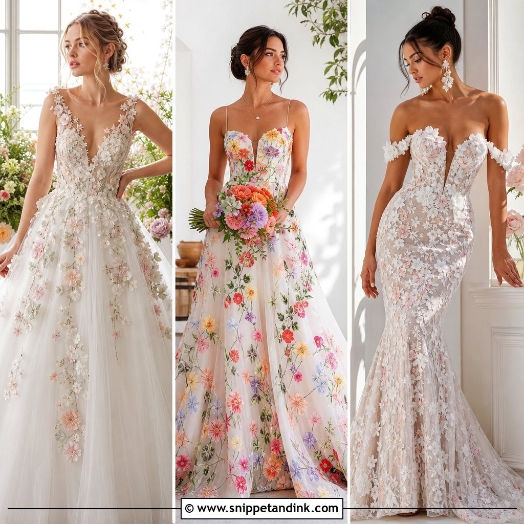 25 Floral Wedding Dress Ideas