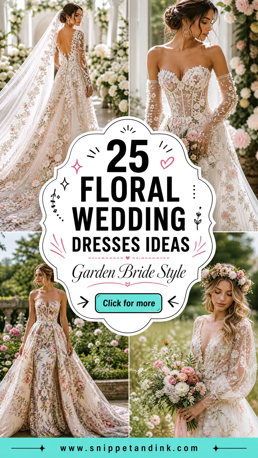 25 Floral Wedding Dresses for Romantic Garden Brides This Year - 25 Floral Wedding Dresses for Romantic Garden Brides This Year