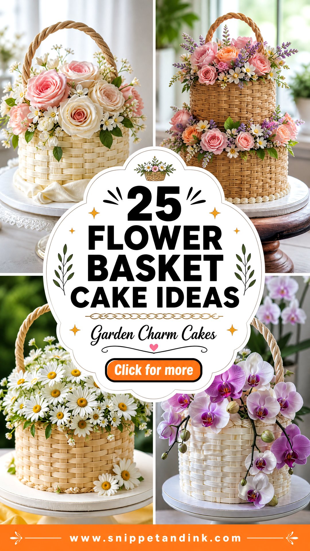 25 Flower Basket Cake Ideas for Wedding With Garden Charm - 25 Flower Basket Cake Ideas for Wedding With Garden Charm
