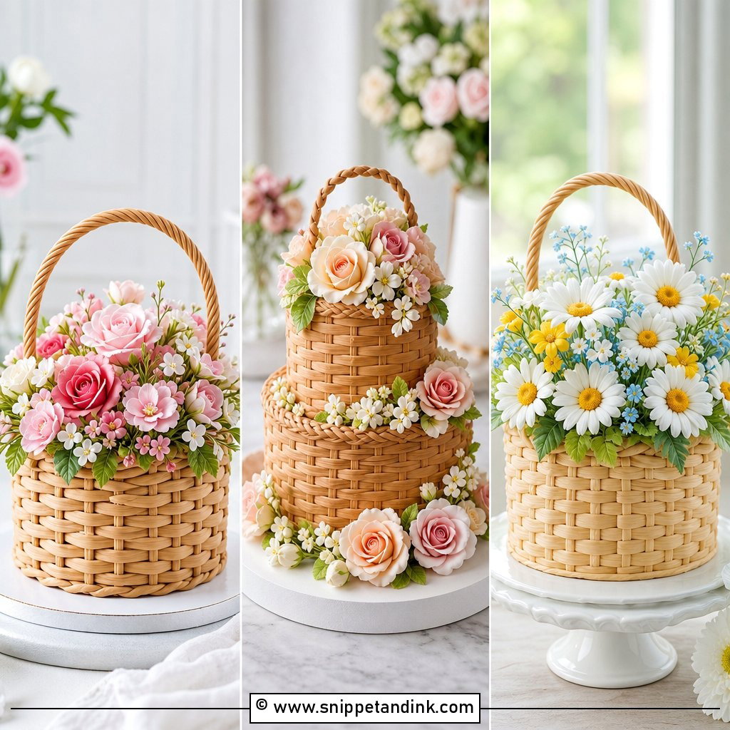 25 Flower Basket Cake Ideas for Wedding With Garden Charm