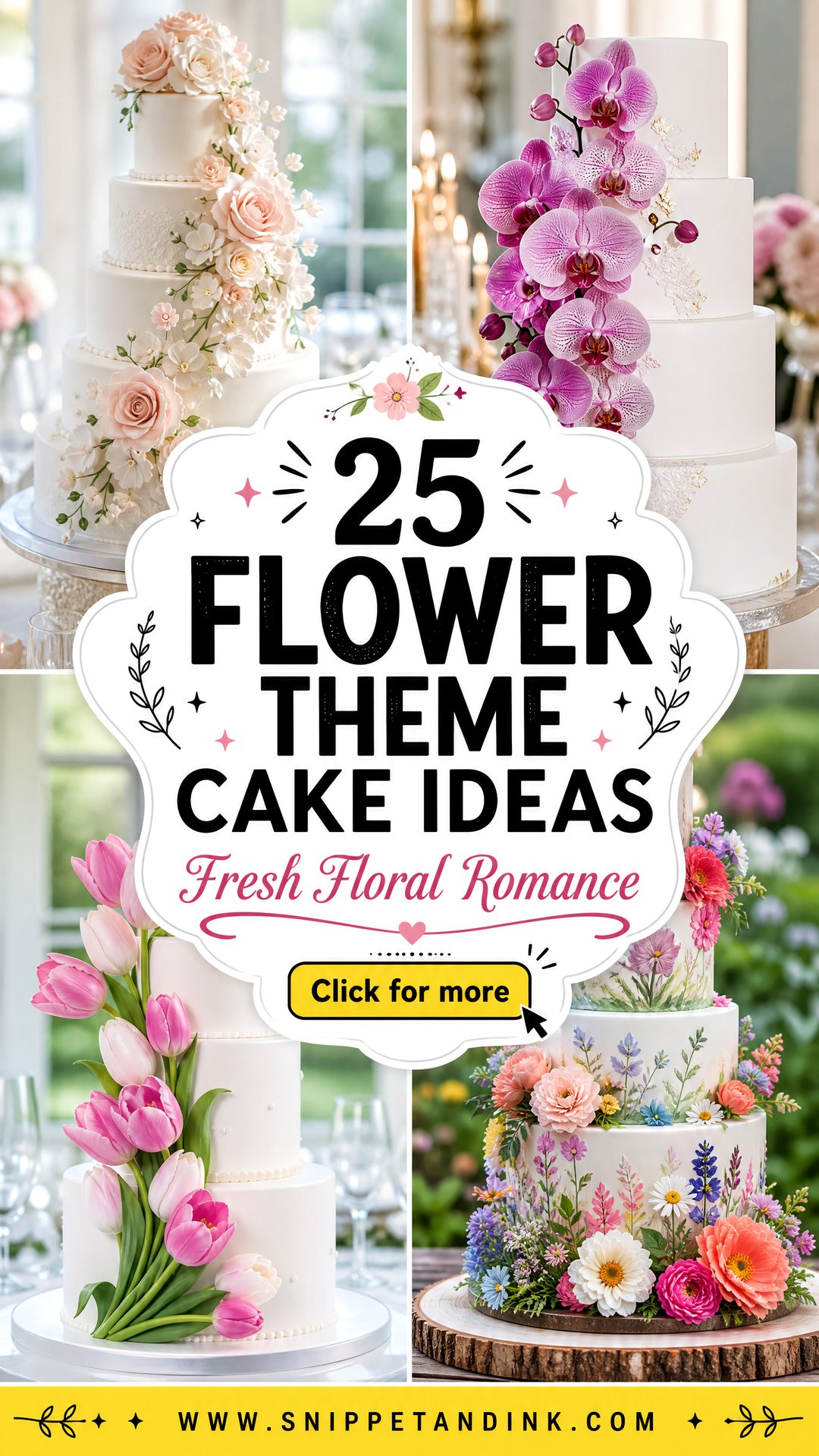 25 Flower Theme Cake Ideas for Wedding With Fresh Romance - 25 Flower Theme Cake Ideas for Wedding With Fresh Romance