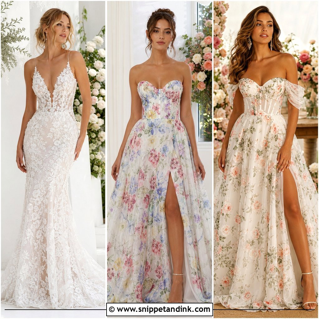 25 Flowery Wedding Dress Ideas for a Dreamy Garden Ceremony