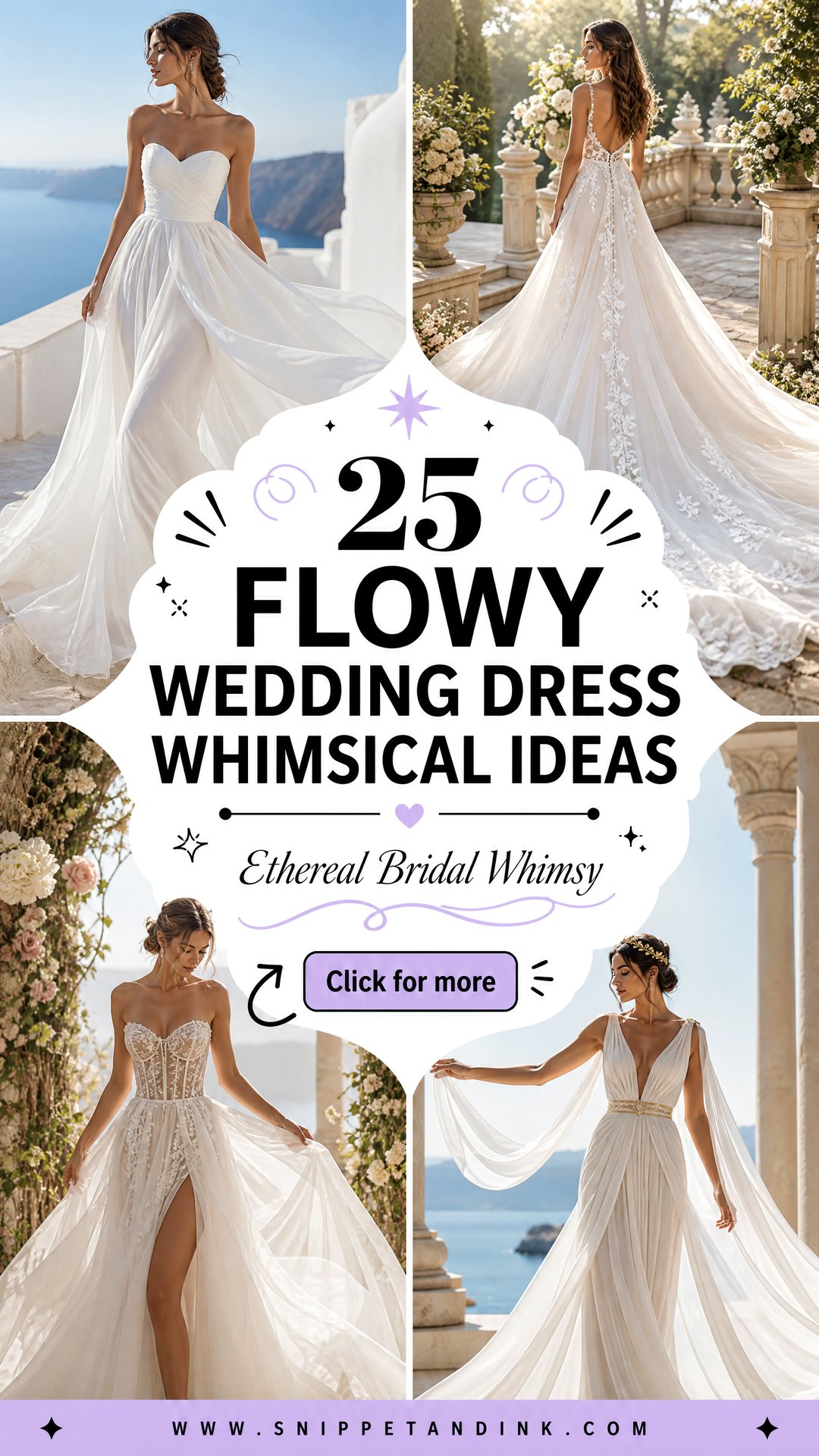 25 Flowy Wedding Dress Whimsical Ideas for Ethereal Brides - 25 Flowy Wedding Dress Whimsical Ideas for Ethereal Brides