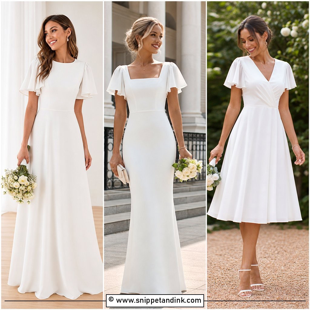 25 Flutter Sleeve Wedding Dress Ideas for Romantic Brides