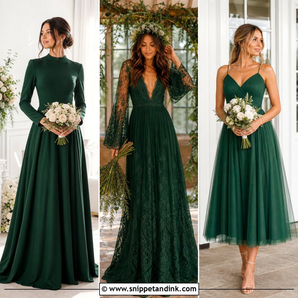 25 Forest Green Wedding Dress Ideas for Bold Modern Brides