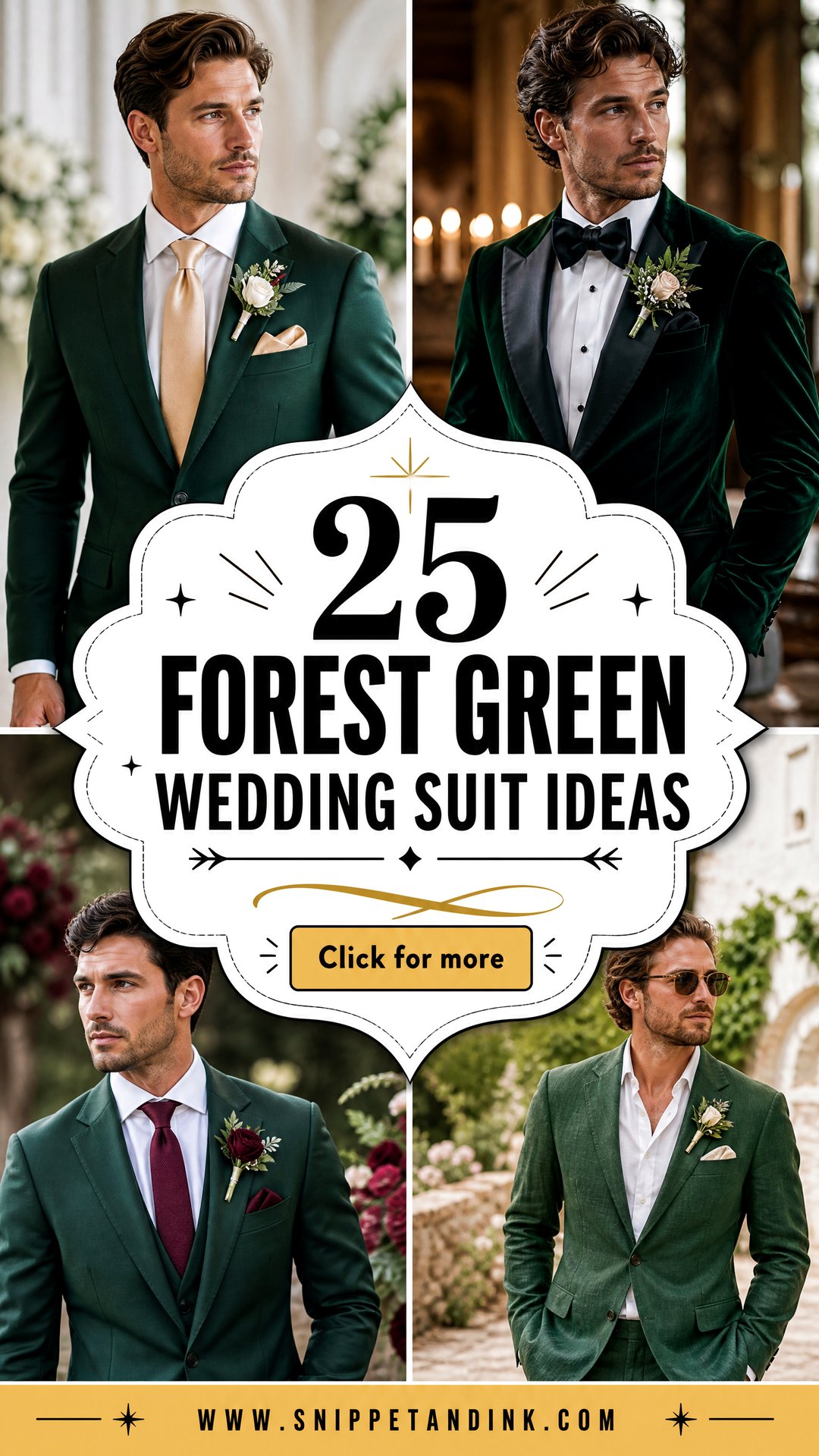 25 Forest Green Wedding Suit Ideas for Stylish Modern Grooms - 25 Forest Green Wedding Suit Ideas for Stylish Modern Grooms
