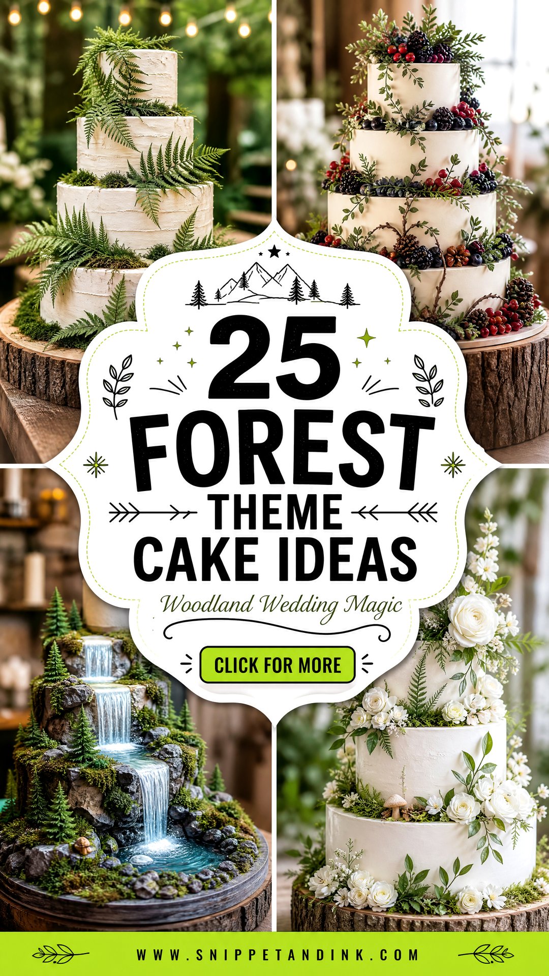25 Forest Theme Cake Ideas for Wedding With Woodland Magic - 25 Forest Theme Cake Ideas for Wedding With Woodland Magic