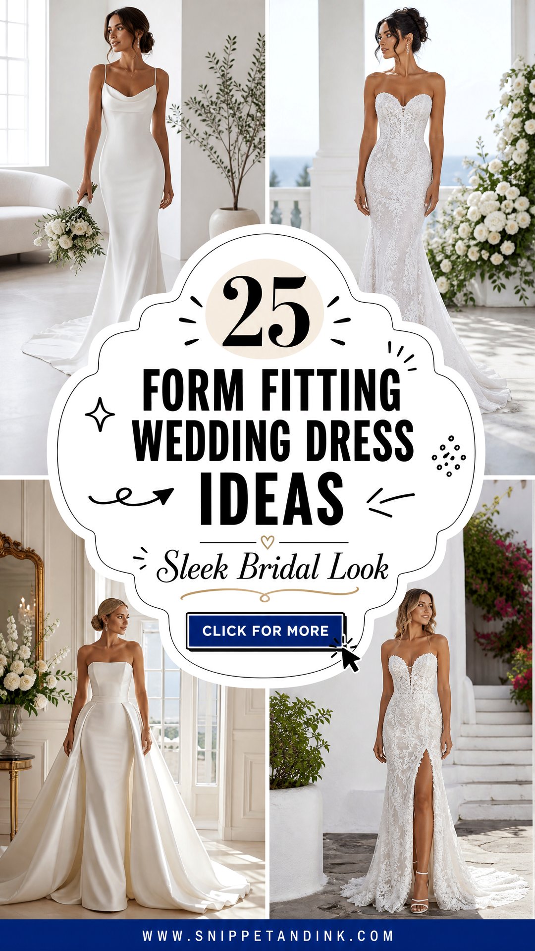 25 Form Fitting Wedding Dress Ideas for a Sleek Bridal Look - 25 Form Fitting Wedding Dress Ideas for a Sleek Bridal Look