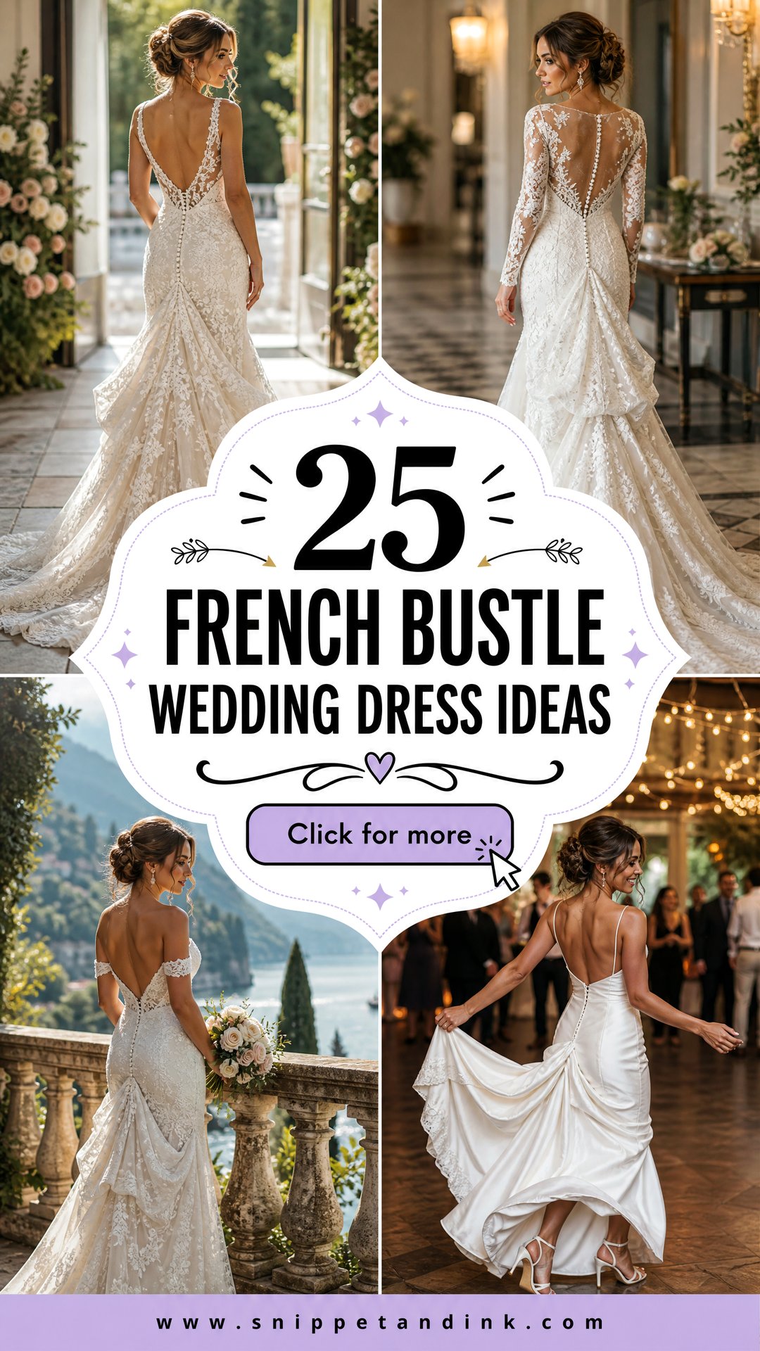 25 French Bustle Wedding Dress Ideas for an Elegant Reception - 25 French Bustle Wedding Dress Ideas for an Elegant Reception