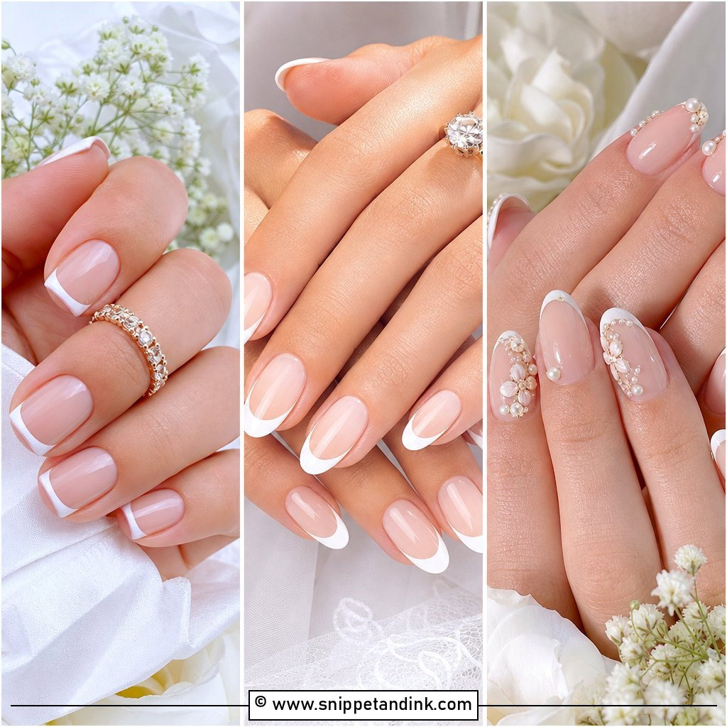 25 French Tip Wedding Nails For A Chic Bridal Look