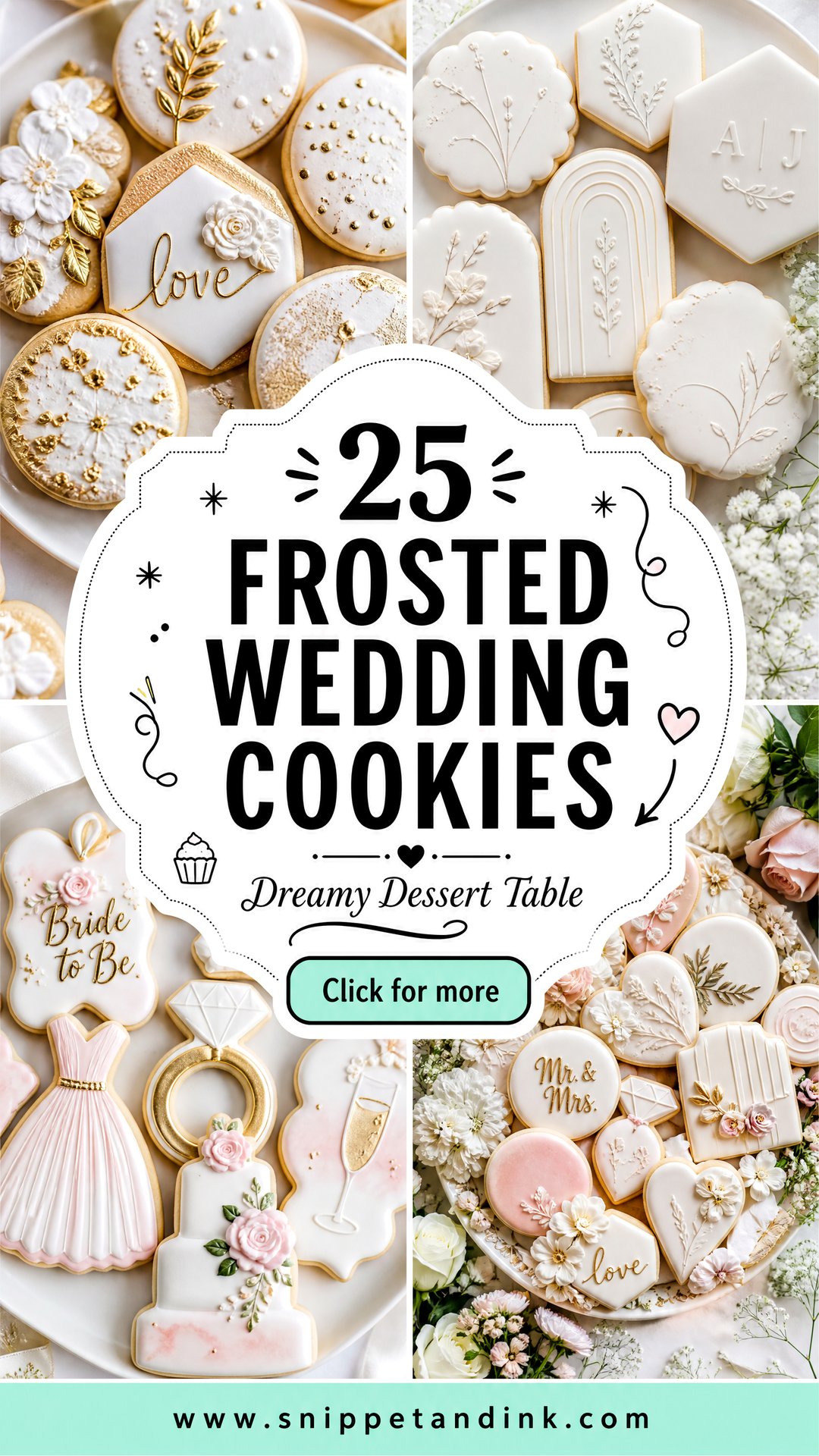 25 Frosted Wedding Cookies For A Dreamy Winter Dessert Table - 25 Frosted Wedding Cookies For A Dreamy Winter Dessert Table