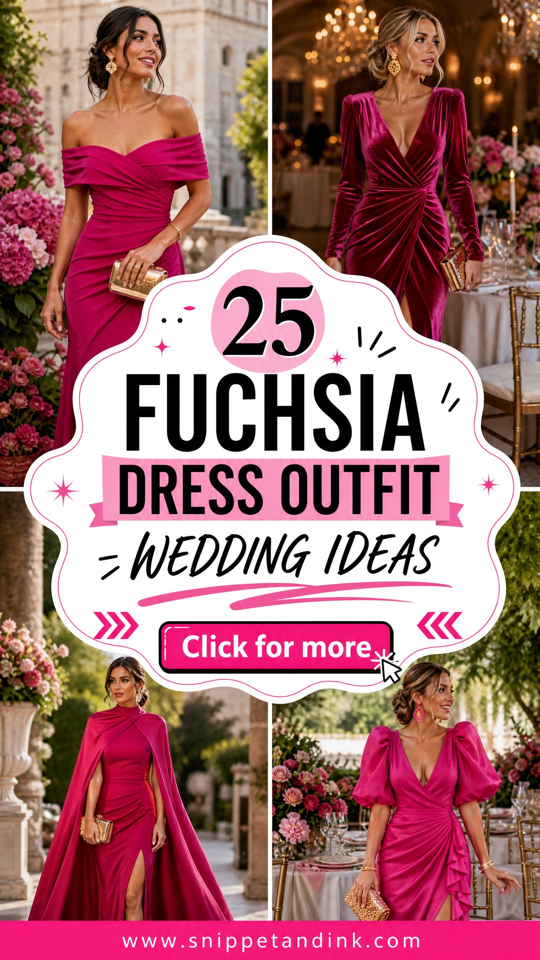 25 Fuchsia Dress Outfit Wedding Ideas for Bold Wedding Guests - 25 Fuchsia Dress Outfit Wedding Ideas for Bold Wedding Guests