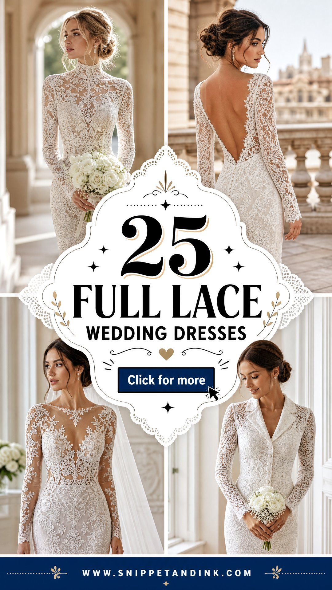 25 Full Lace Wedding Dresses for a Timeless Bridal Look - 25 Full Lace Wedding Dresses for a Timeless Bridal Look